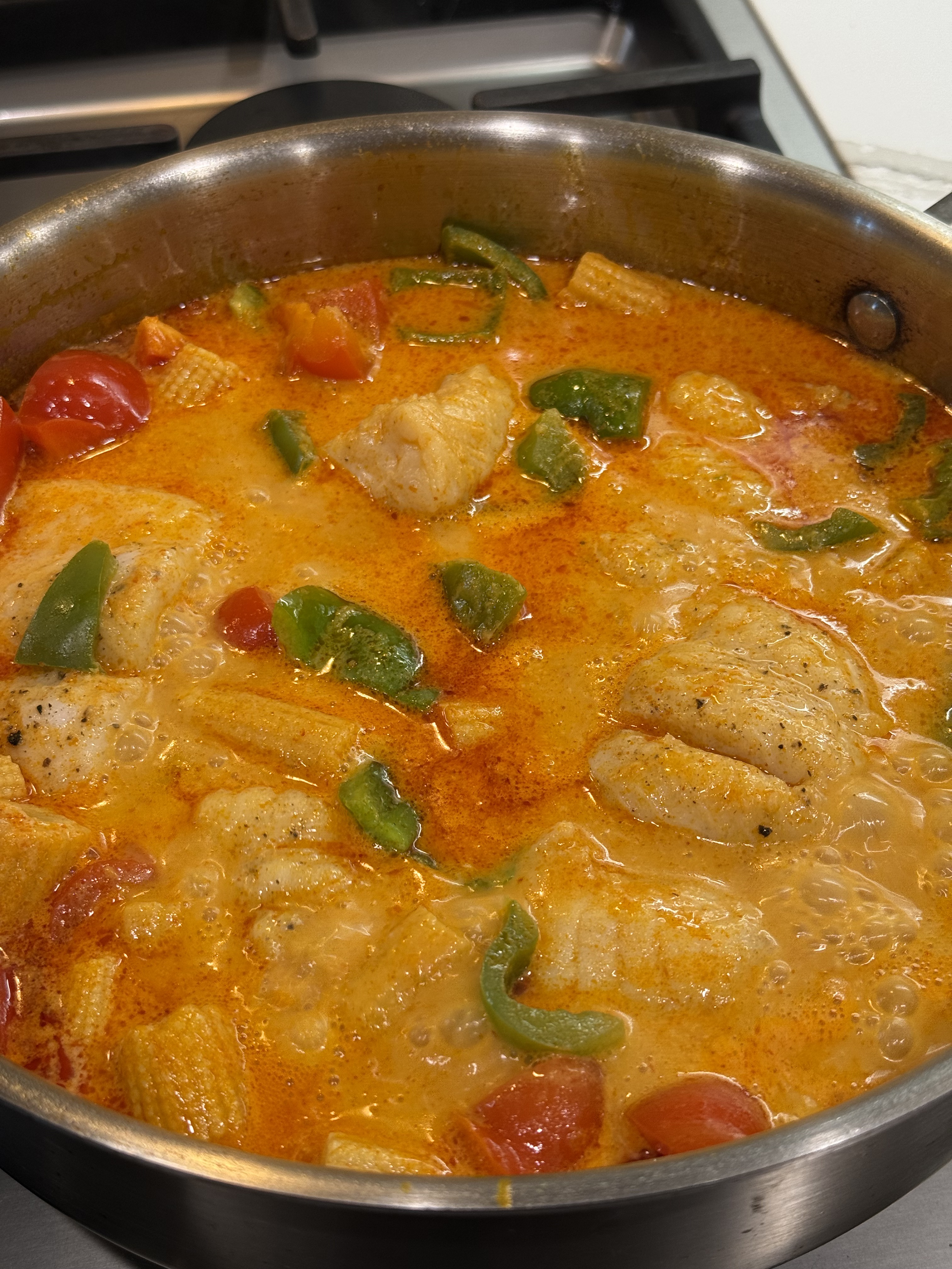 red coconut curry poached&nbsp;fish