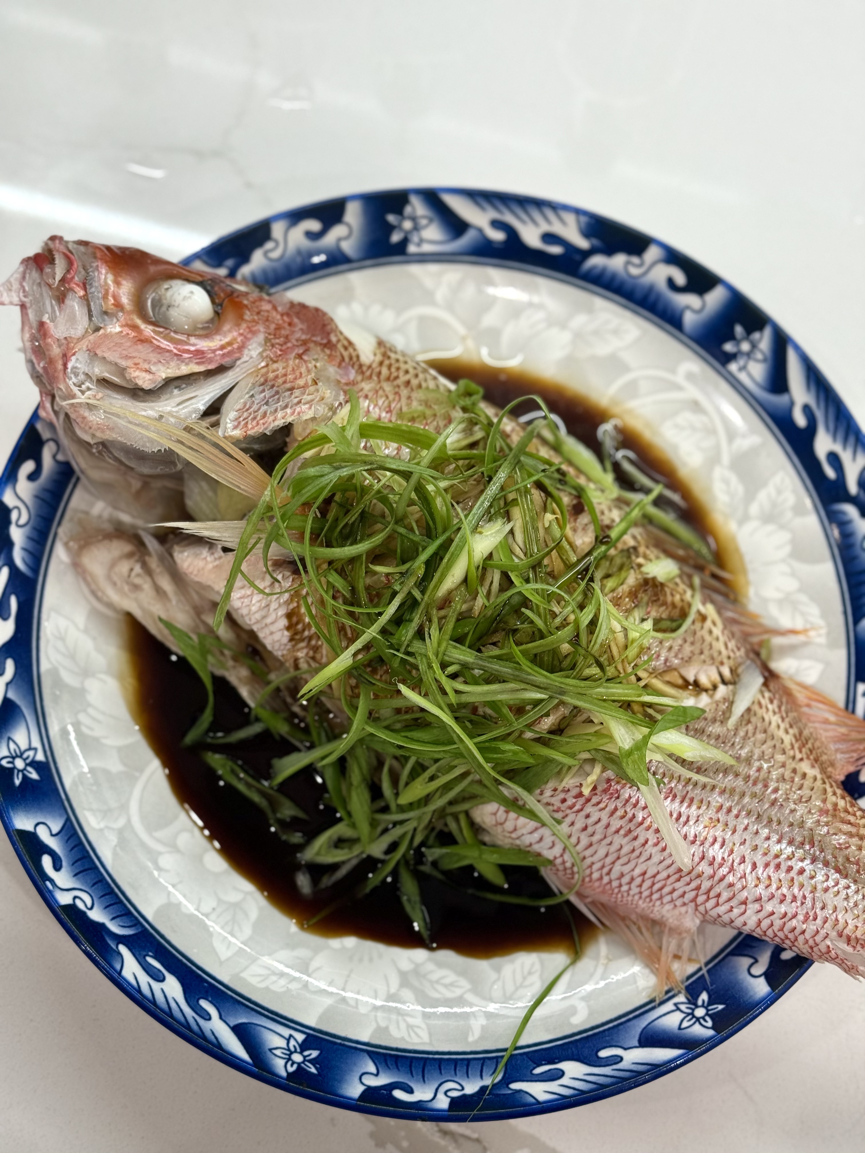steamed red snapper