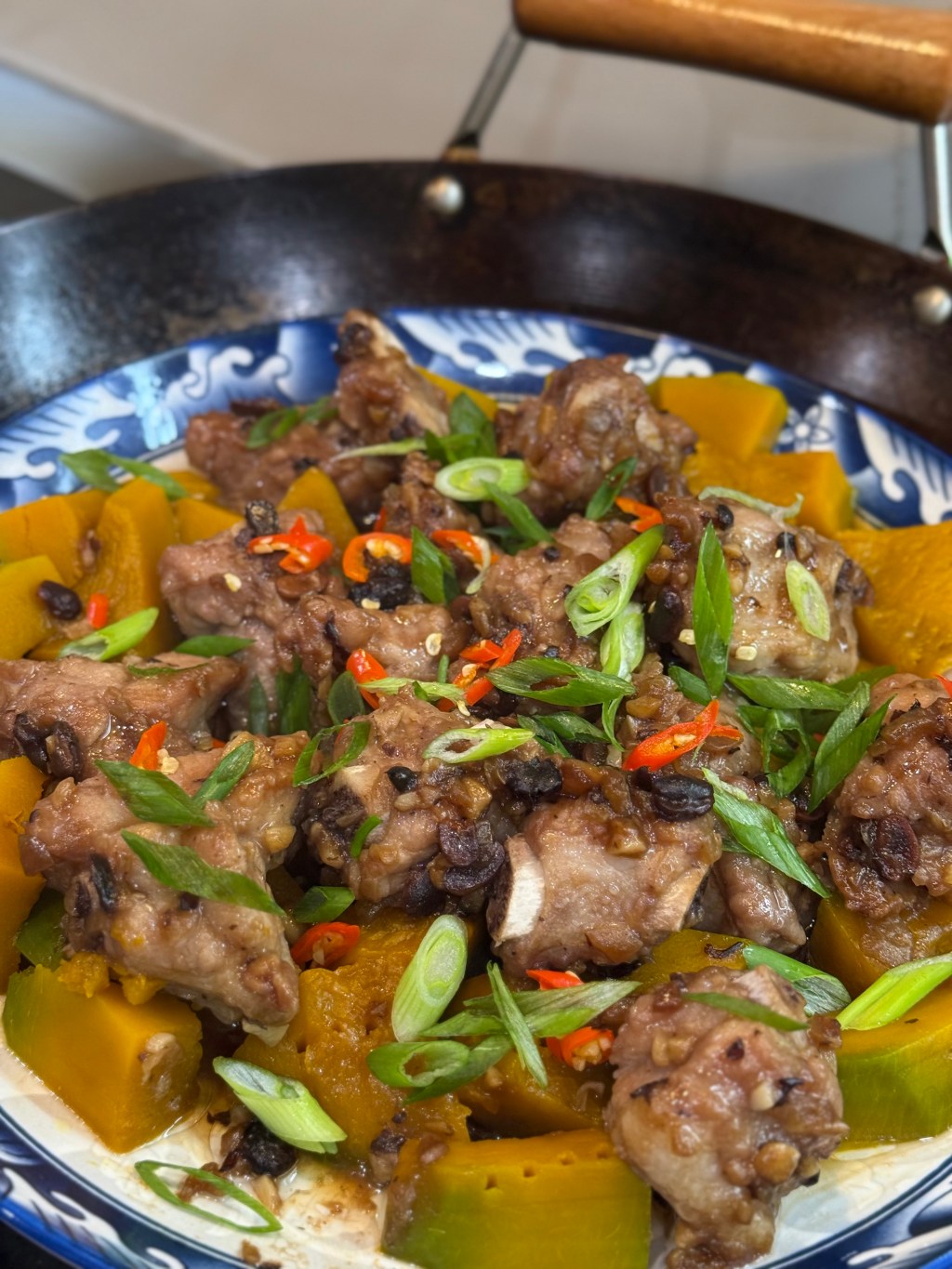 steamed spare ribs over kabocha&nbsp;squash